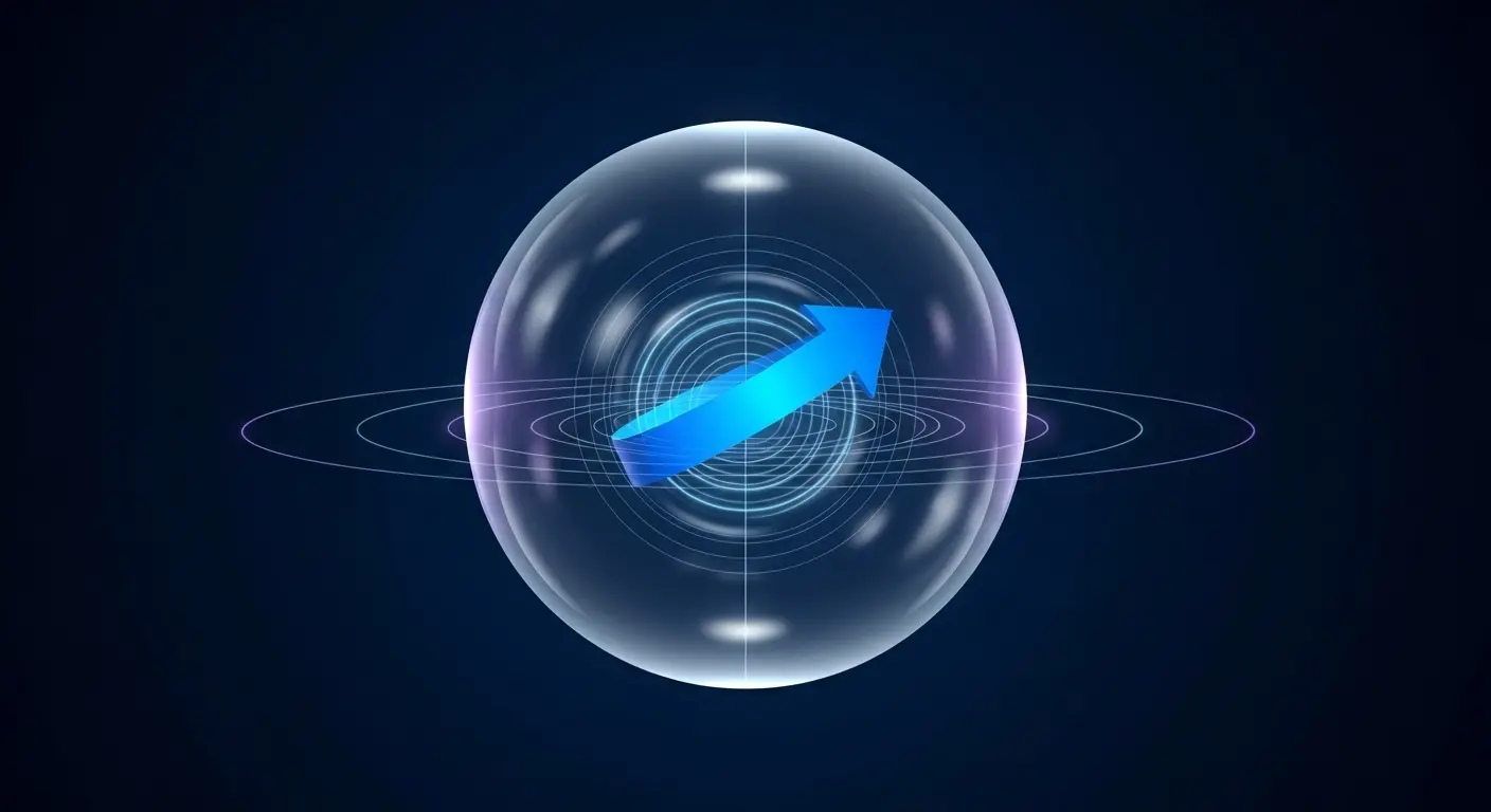 Bloch sphere visualising a qubit state vector - the fundamental representation of a qubit in quantum computing