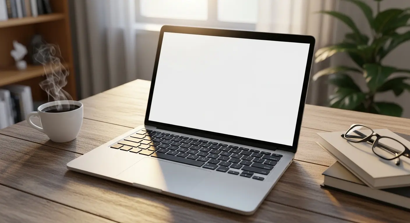 Laptop with books and coffee - a typical quantum computing self-study setup