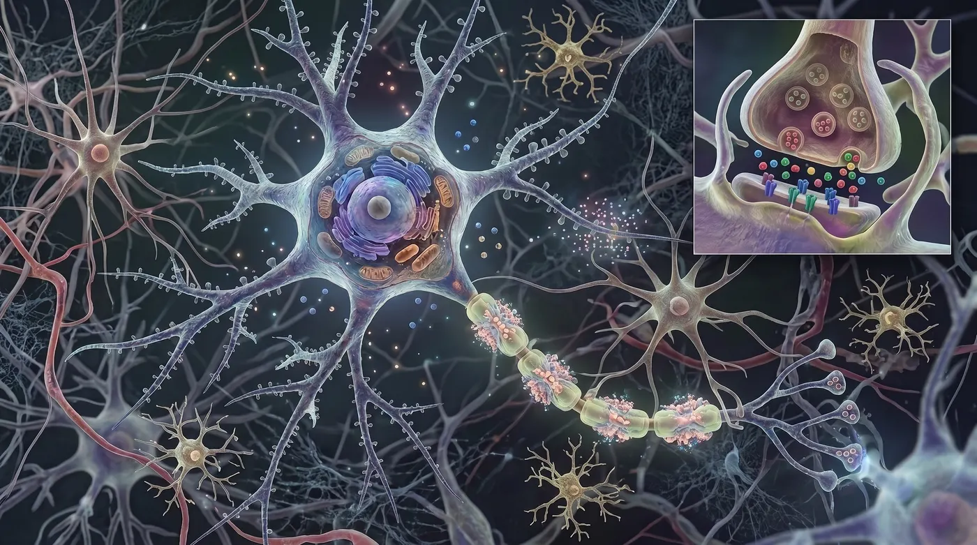 Graphic human brain cell