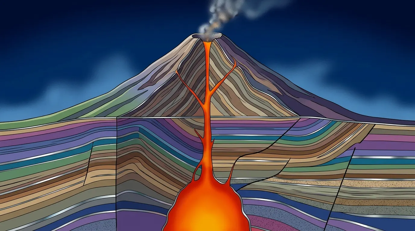Volcano cutaway