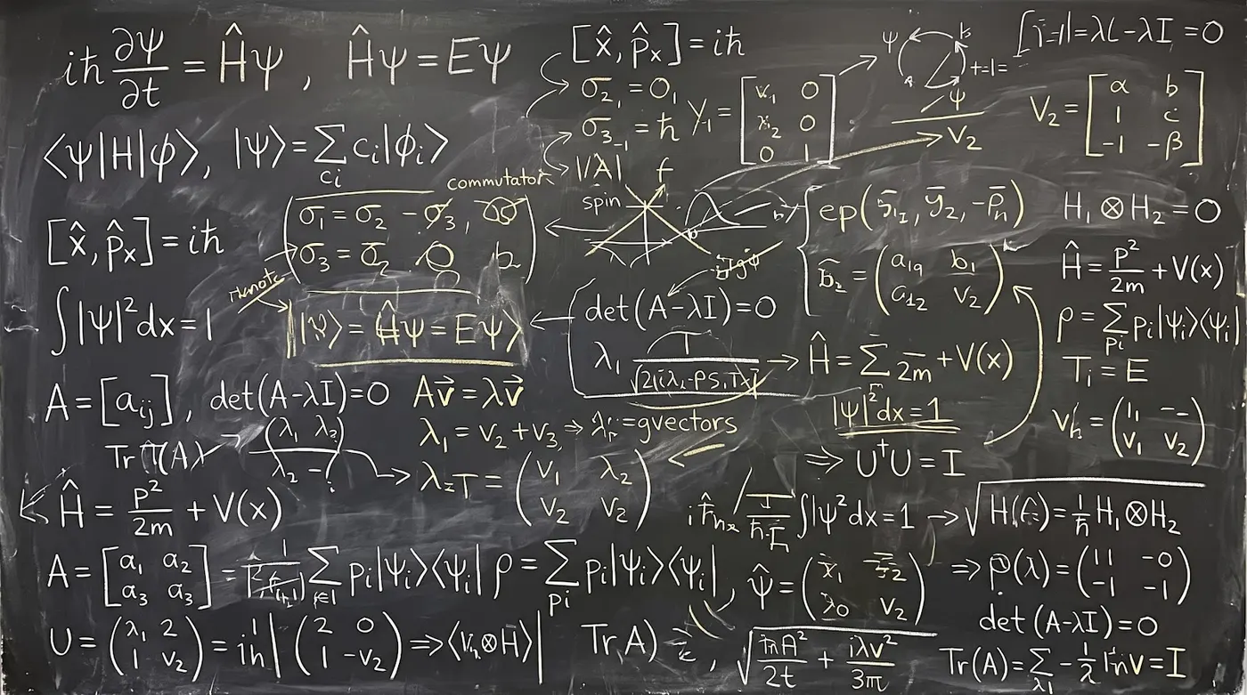 Equations written blackboard