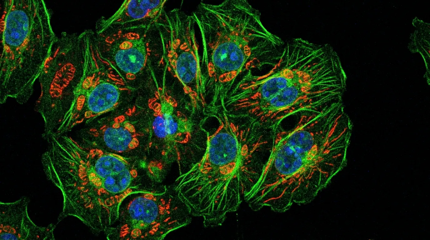 Microscope view biological cells