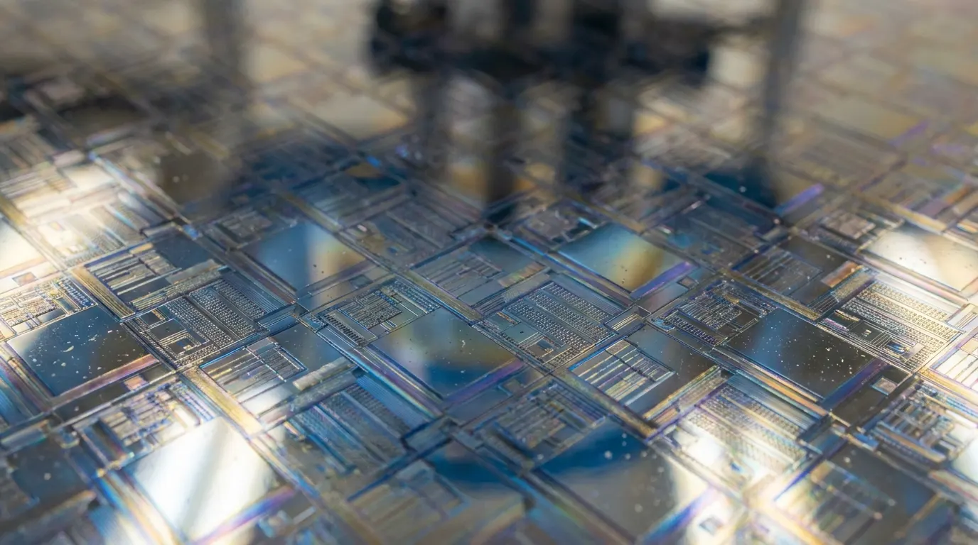 Silicon wafer microchip circuit