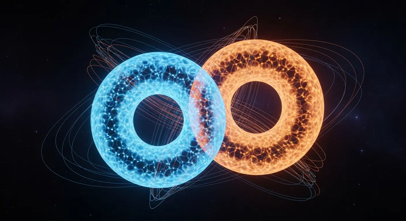 Entangled quantum torus rings representing the mathematical structures behind post-quantum cryptography