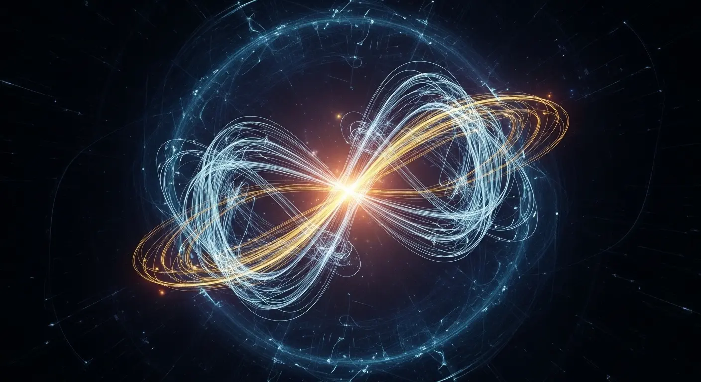 Quantum field lines in an infinity pattern representing the Fourier basis transformations