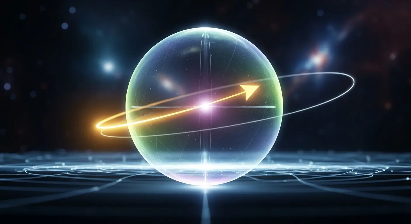 Qubit Bloch sphere visualisation representing quantum computing concepts taught in Udemy courses